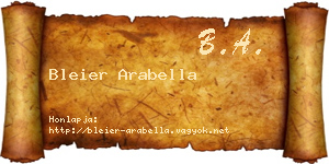 Bleier Arabella névjegykártya